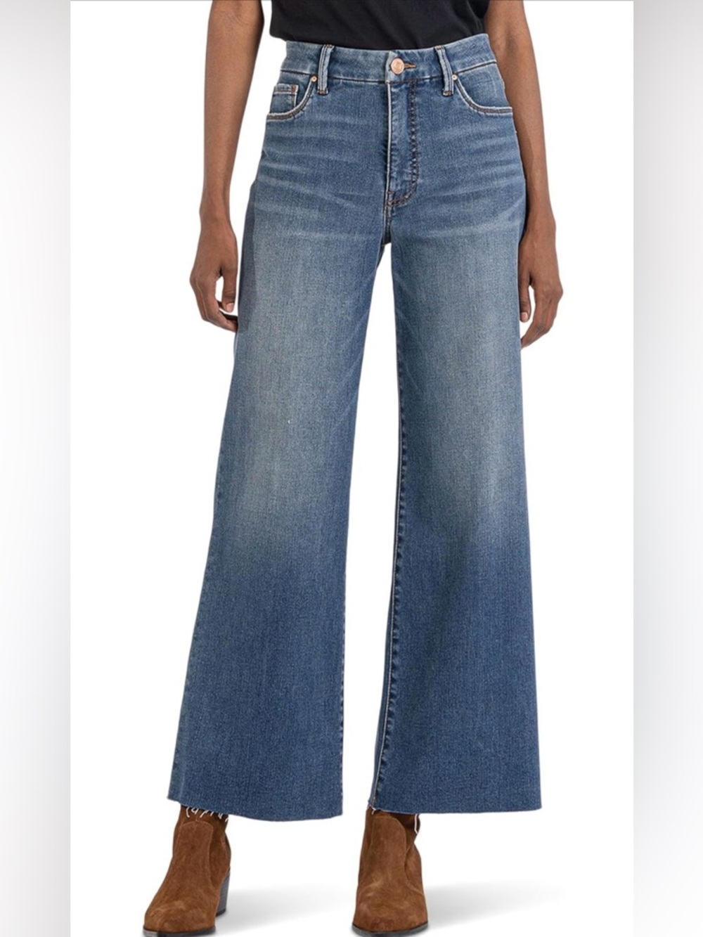 Kut from the Kloth High-Rise Wide Leg Jeans - Medium Blue